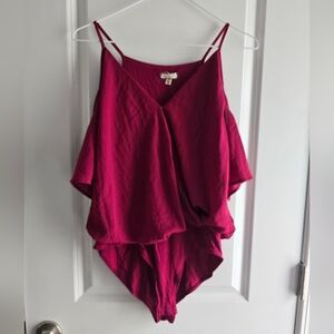 Eyeshadow Plum Purple Spaghetti Strap Bodysuit